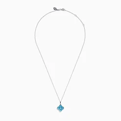 Effy Jewelry Ocean Bleu 14K White Gold Blue Topaz and Diamond Pendant | Necklaces & Pendants