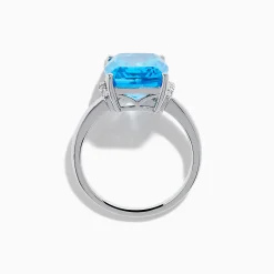 Effy Jewelry Ocean Bleu 14K White Gold Blue Topaz and Diamond Ring | Rings