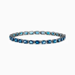 Effy Jewelry Ocean Bleu 14K White Gold London Blue Topaz Tennis Bracelet 13.55 TCW | Bracelets