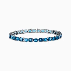 Effy Jewelry Ocean Bleu 14K White Gold London Blue Topaz Tennis Bracelet 19.20 TCW | Bracelets