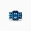 BH Multi Ocean Bleu 14K White Gold London Blue Topaz and Diamond Ring, 8.72 TCW | Rings