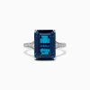 BH Multi Ocean Bleu 14K White Gold London Blue Topaz and Diamond Ring, 8.98 TCW | Rings