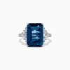 BH Multi Ocean Bleu 14K White Gold London Blue Topaz and Diamond Ring, 8.92 TCW | Rings