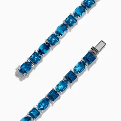 Effy Jewelry Ocean Bleu 14K White Gold London Blue Topaz Tennis Bracelet 19.20 TCW | Bracelets