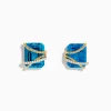 Effy Jewelry Ocean Bleu 14K Yellow Gold Blue Topaz and Diamond Earrings | Earrings