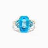 Effy Jewelry Ocean Bleu 14K Yellow Gold Blue Topaz Ring | Rings