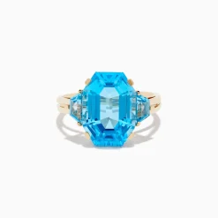 Effy Jewelry Ocean Bleu 14K Yellow Gold Blue Topaz Ring | Rings
