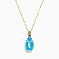 Effy Jewelry Ocean Bleu 14K Yellow Gold Blue Topaz Pendant | Necklaces & Pendants