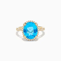 Effy Jewelry Ocean Bleu 14K Yellow Gold Blue Topaz Ring | Rings