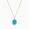 Effy Jewelry Ocean Bleu 14K Yellow Gold Blue Topaz and Diamond Pendant | Necklaces & Pendants