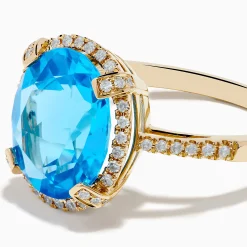 Effy Jewelry Ocean Bleu 14K Yellow Gold Blue Topaz Ring | Rings