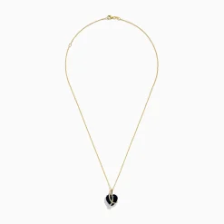 Effy Jewelry Ocean Bleu 14K Yellow Gold Blue Topaz and Diamond Heart Pendant | Necklaces & Pendants