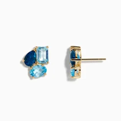 Effy Jewelry Ocean Bleu 14K Yellow Gold Sky, London, and Blue Topaz Earrings | Earrings