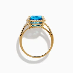 Effy Jewelry Ocean Bleu 14K Yellow Gold Blue Topaz Ring | Rings