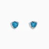 Effy Jewelry Ocean Blue 14K White Gold Bezel Set Blue Topaz Stud Earrings | Earrings