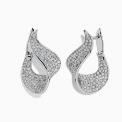 BH Multi Pave Classica 14 Karat White Gold Diamond Earrings, 2.25 TCW | Earrings
