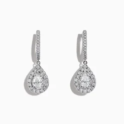 Effy Jewelry Pave Classica 14K Gold Diamond Pear Shaped Drop Earrings, 0.77 TCW | Earrings