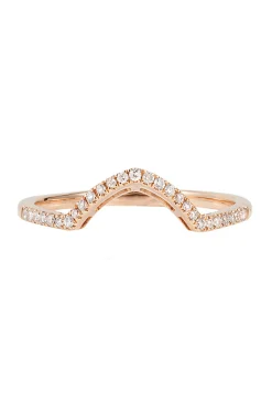 Effy Jewelry Pave Classica 14K Rose Gold Curved Diamond Stacking Band | Rings