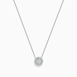 BH Multi Pave Classica 14K White Gold Diamond Halo Pendant, 0.32 TCW | Necklaces & Pendants