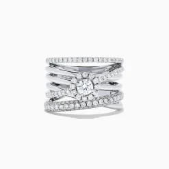 BH Multi Pave Classica 14K White Gold Diamond Ring, 1.12 TCW | Rings