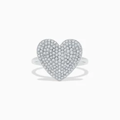 BH Multi Pave Classica 14K White Gold Diamond Heart Ring | Rings