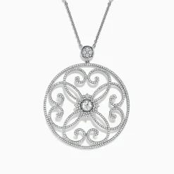BH Multi Pave Classica 14K White Gold Diamond Pendant, 1.32 TCW | Necklaces & Pendants