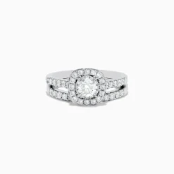 BH Multi Pave Classica 14K White Gold Diamond Engagement u0026 Wedding Ring Set 1.34 TCW | Rings