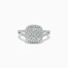 Effy Jewelry Pave Classica 14K White Gold Square Diamond Ring 0.97 TCW | Rings