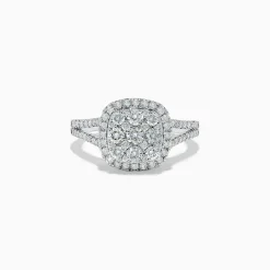 Effy Jewelry Pave Classica 14K White Gold Square Diamond Ring 0.97 TCW | Rings