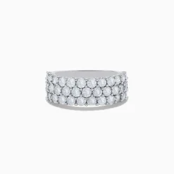 Effy Jewelry Pave Classica 14K White Gold Three Row Diamond Band 2.90 TCW | Rings