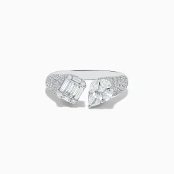Effy Jewelry Pave Classica 14k White Gold Open Shank Diamond Ring 1.49 TCW | Rings