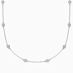 BH Multi Pave Classica 14K White Gold Diamond Station Necklace, 1.50 TCW | Necklaces & Pendants