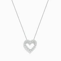 BH Multi Pave Classica 14K White Gold White Diamond Heart Pendant 0.98 TCW | Necklaces & Pendants