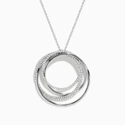 BH Multi Pave Classica 14K White Gold Diamond Crossover Pendant 0.70 TCW | Necklaces & Pendants