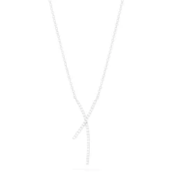 Effy Jewelry Pave Classica 14K White Gold Diamond Criss Cross Necklace, 0.19 TCW | Necklaces & Pendants