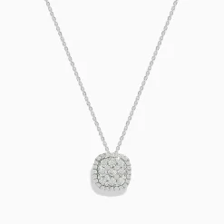 BH Multi Pave Classica 14K White Gold Square Diamond Pendant 0.98 TCW | Necklaces & Pendants