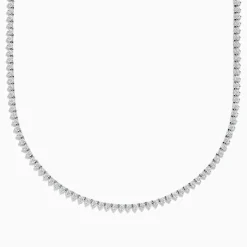 Effy Jewelry Pave Classica 14K White Gold Diamond Tennis Necklace 6.81 TCW | Necklaces & Pendants