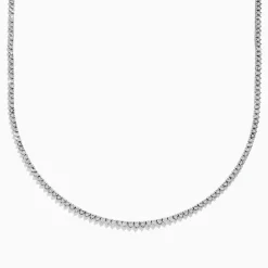 Effy Jewelry Pave Classica 14K White Gold Diamond Tennis Necklace 0.97 TCW | Necklaces & Pendants