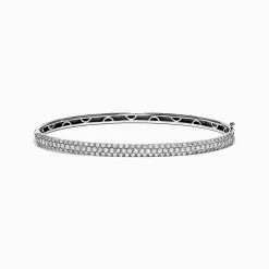 Effy Jewelry Pave Classica 14K White Gold Diamond Bangle, 1.47 TCW | Bracelets