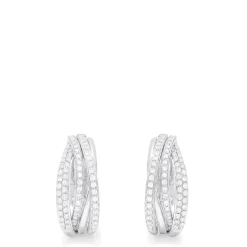 Effy Jewelry Pave Classica 14K White Gold Diamond Hoop Earrings, 0.52 TCW | Earrings