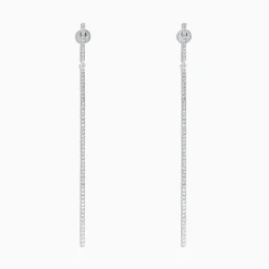 Effy Jewelry Pave Classica 14K White Gold Diamond Vertical Earrings, 0.35 TCW | Earrings