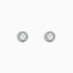 Effy Jewelry Pave Classica 14K White Gold Diamond Halo Stud Earrings, 0.35 TCW | Earrings