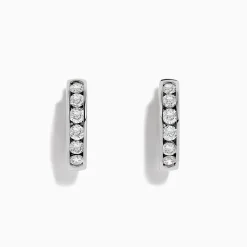 BH Multi Pave Classica 14K White Gold Diamond Hoop Earrings, 1.18 TCW | Earrings