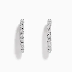 BH Multi Pave Classica 14K White Gold 3/4" Diamond Inside- Out Hoop Earrings | Earrings