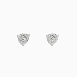 BH Multi Pave Classica 14K White Gold Diamond Triangle Stud Earrings | Earrings