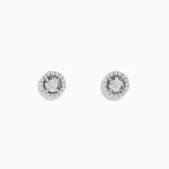 Effy Jewelry Pave Classica 14K White Gold Diamond Halo Stud Earrings 0.48 TCW | Earrings
