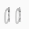 Effy Jewelry Pave Classica 14K White Gold 1" Diamond Inside-Out Hoop Earrings 1.96 TCW | Earrings