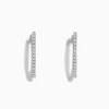Effy Jewelry Pave Classica 14k White Gold 3/4" Diamond Hoop Earrings 0.31 TCW | Earrings