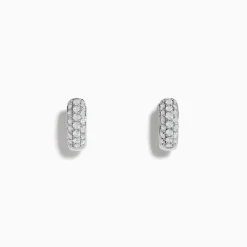 Effy Jewelry Pave Classica 14k White Gold Diamond Huggie Earrings | Earrings