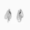 Effy Jewelry Pave Classica 14K White Gold Half Hoop Diamond Earrings | Earrings